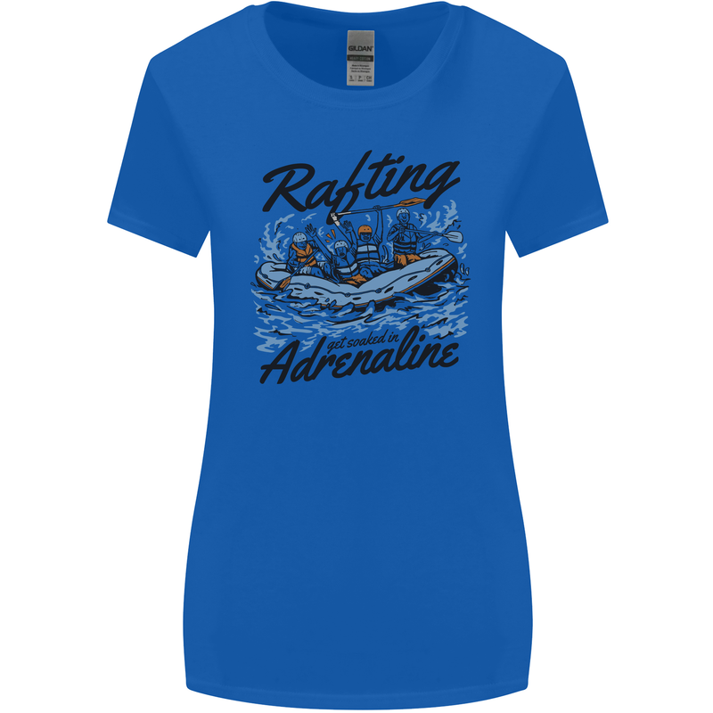 Rafting Get Soaked in Adrenaline White Water Womens Wider Cut T-Shirt Royal Blue