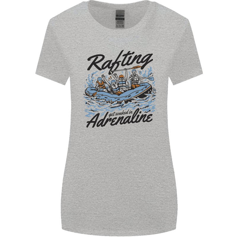 Rafting Get Soaked in Adrenaline White Water Womens Wider Cut T-Shirt Sports Grey