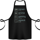 Ramen Anime Gaming Repeat Gamer Cotton Apron 100% Organic Black