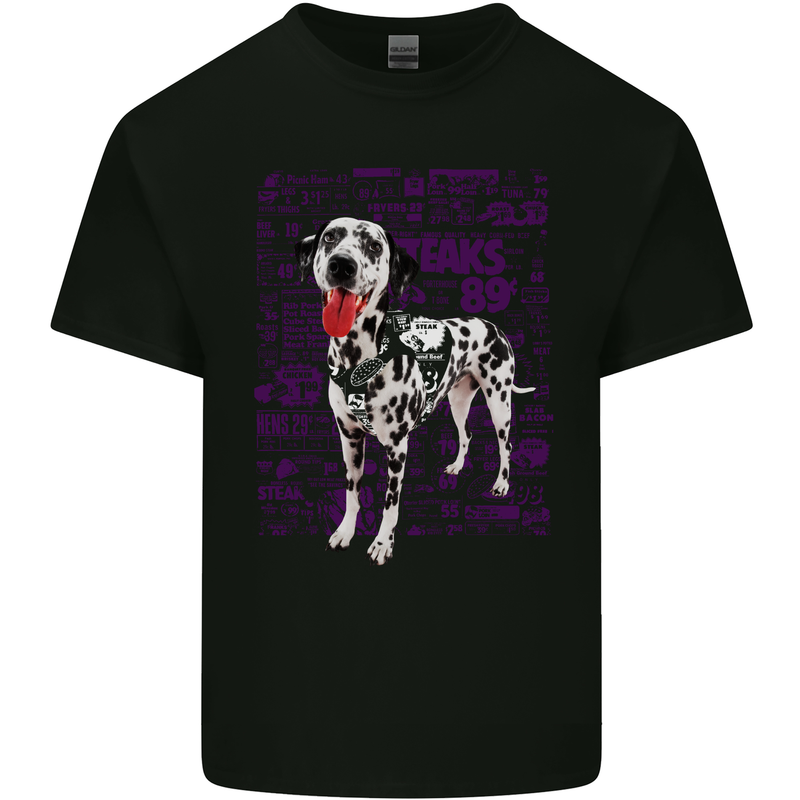 Random Dalmatian Design Dog Kids T-Shirt Childrens Black
