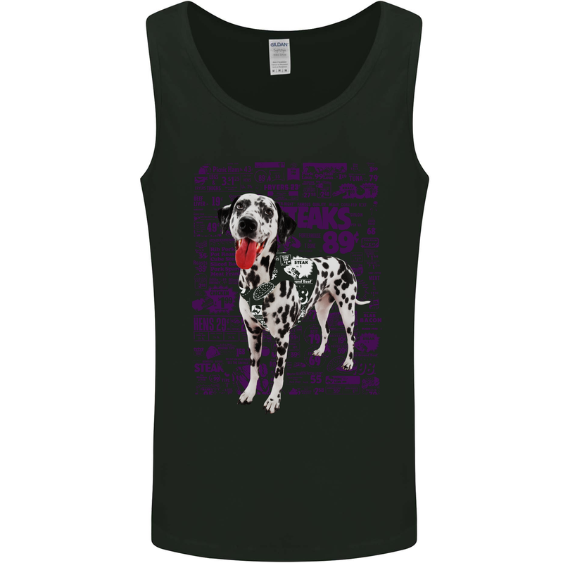 Random Dalmatian Design Dog Mens Vest Tank Top Black
