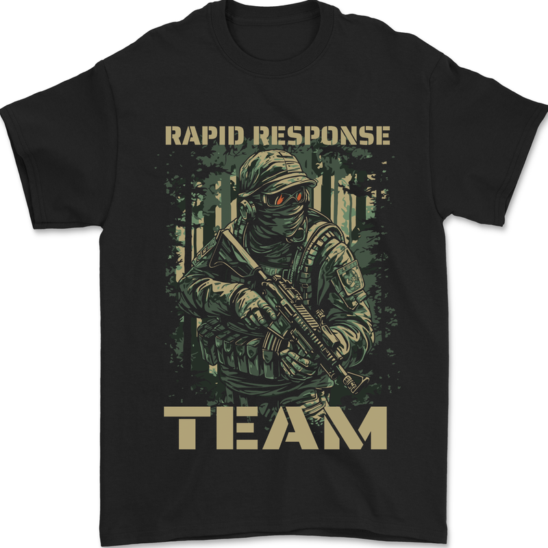 Rapid Response Team Special Forces Military Mens T-Shirt 100% Cotton Black