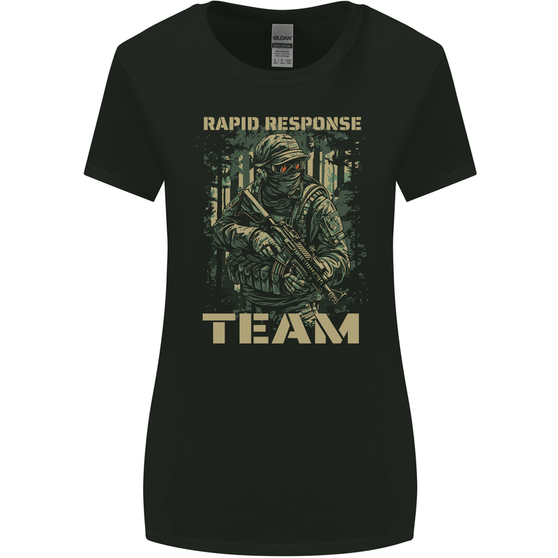 Rapid Response Team Special Forces Military Womens Wider Cut T-Shirt Black