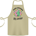 Rave Around the World Dance Music Acid Raver Cotton Apron 100% Organic Khaki