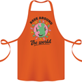 Rave Around the World Dance Music Acid Raver Cotton Apron 100% Organic Orange