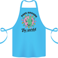 Rave Around the World Dance Music Acid Raver Cotton Apron 100% Organic Turquoise