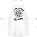 Rave Around the World Dance Music Acid Raver Cotton Apron 100% Organic White