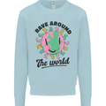 Rave Around the World Dance Music Acid Raver Kids Sweatshirt Jumper Light Blue