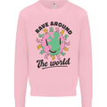 Rave Around the World Dance Music Acid Raver Kids Sweatshirt Jumper Light Pink