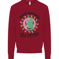 Rave Around the World Dance Music Acid Raver Kids Sweatshirt Jumper Red