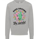 Rave Around the World Dance Music Acid Raver Kids Sweatshirt Jumper Sports Grey