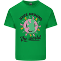 Rave Around the World Dance Music Acid Raver Kids T-Shirt Childrens Irish Green