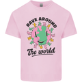 Rave Around the World Dance Music Acid Raver Kids T-Shirt Childrens Light Pink