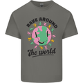 Rave Around the World Dance Music Acid Raver Mens Cotton T-Shirt Tee Top Charcoal