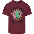 Rave Around the World Dance Music Acid Raver Mens Cotton T-Shirt Tee Top Maroon