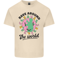 Rave Around the World Dance Music Acid Raver Mens Cotton T-Shirt Tee Top Natural