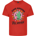 Rave Around the World Dance Music Acid Raver Mens Cotton T-Shirt Tee Top Red