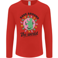 Rave Around the World Dance Music Acid Raver Mens Long Sleeve T-Shirt Red