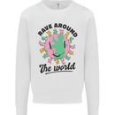 Rave Around the World Dance Music Acid Raver Mens Sweatshirt Jumper White
