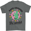 Rave Around the World Dance Music Acid Raver Mens T-Shirt 100% Cotton Charcoal