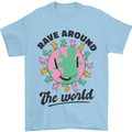 Rave Around the World Dance Music Acid Raver Mens T-Shirt 100% Cotton Light Blue