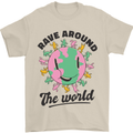 Rave Around the World Dance Music Acid Raver Mens T-Shirt 100% Cotton Sand