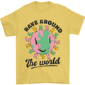 Rave Around the World Dance Music Acid Raver Mens T-Shirt 100% Cotton Yellow