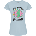 Rave Around the World Dance Music Acid Raver Womens Petite Cut T-Shirt Light Blue