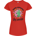 Rave Around the World Dance Music Acid Raver Womens Petite Cut T-Shirt Red