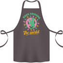 Rave Around the World Dance Music Raver Acid Cotton Apron 100% Organic Dark Grey