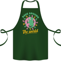 Rave Around the World Dance Music Raver Acid Cotton Apron 100% Organic Forest Green