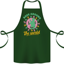 Rave Around the World Dance Music Raver Acid Cotton Apron 100% Organic Forest Green