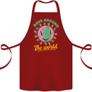 Rave Around the World Dance Music Raver Acid Cotton Apron 100% Organic Maroon