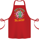 Rave Around the World Dance Music Raver Acid Cotton Apron 100% Organic Red