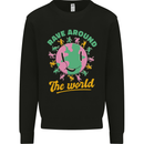Rave Around the World Dance Music Raver Acid Kids Sweatshirt Jumper Black