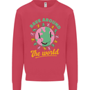 Rave Around the World Dance Music Raver Acid Kids Sweatshirt Jumper Heliconia