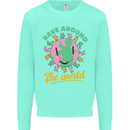 Rave Around the World Dance Music Raver Acid Kids Sweatshirt Jumper Peppermint