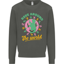 Rave Around the World Dance Music Raver Acid Kids Sweatshirt Jumper Storm Grey