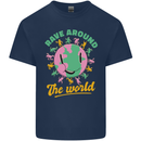 Rave Around the World Dance Music Raver Acid Kids T-Shirt Childrens Navy Blue
