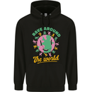 Rave Around the World Dance Music Raver Acid Mens 80% Cotton Hoodie Black