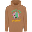 Rave Around the World Dance Music Raver Acid Mens 80% Cotton Hoodie Caramel Latte