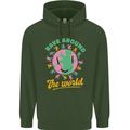 Rave Around the World Dance Music Raver Acid Mens 80% Cotton Hoodie Forest Green
