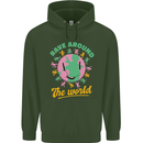 Rave Around the World Dance Music Raver Acid Mens 80% Cotton Hoodie Forest Green