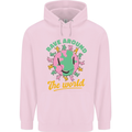 Rave Around the World Dance Music Raver Acid Mens 80% Cotton Hoodie Light Pink