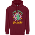 Rave Around the World Dance Music Raver Acid Mens 80% Cotton Hoodie Maroon