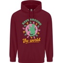 Rave Around the World Dance Music Raver Acid Mens 80% Cotton Hoodie Maroon