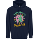 Rave Around the World Dance Music Raver Acid Mens 80% Cotton Hoodie Navy Blue