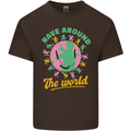 Rave Around the World Dance Music Raver Acid Mens Cotton T-Shirt Tee Top Dark Chocolate