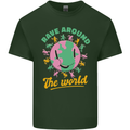 Rave Around the World Dance Music Raver Acid Mens Cotton T-Shirt Tee Top Forest Green