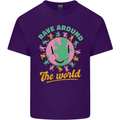 Rave Around the World Dance Music Raver Acid Mens Cotton T-Shirt Tee Top Purple